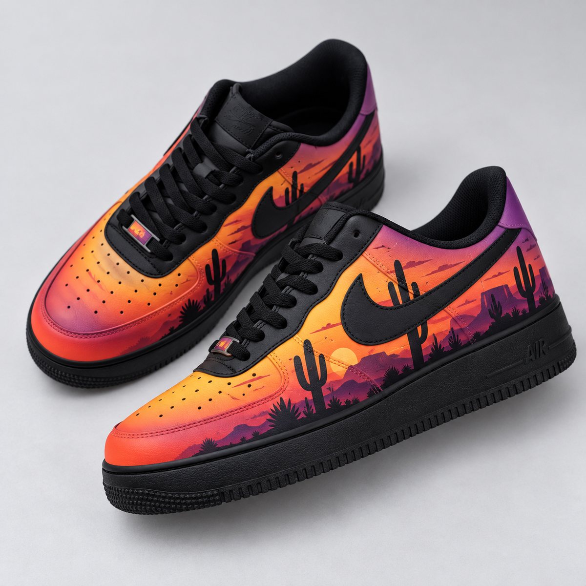 Hand Painted Desert Sunset Custom Air Force 1 Sneakers