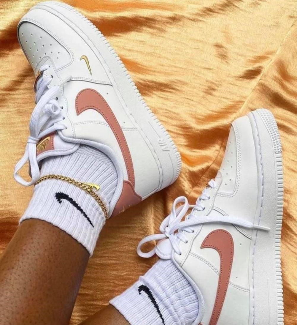 Golden Red Sneakers Custom Air Force 1