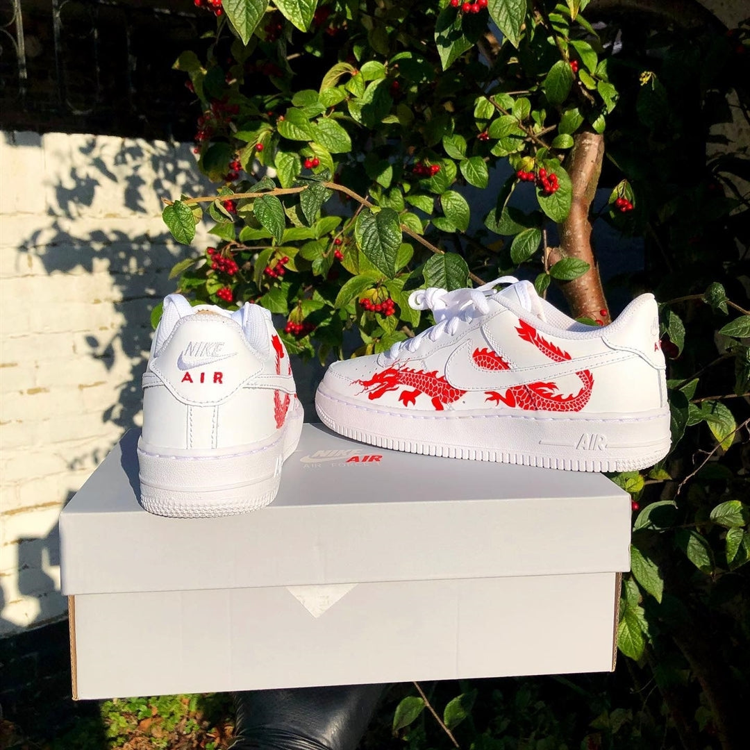 Red Dragon Custom Sneakers Air Force 1