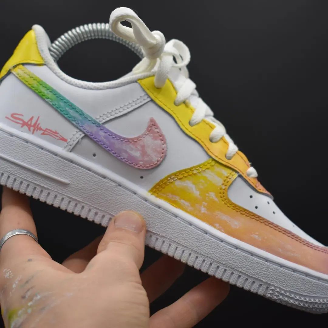 Colorful Gradient Painting Custom Sneakers Air Force 1