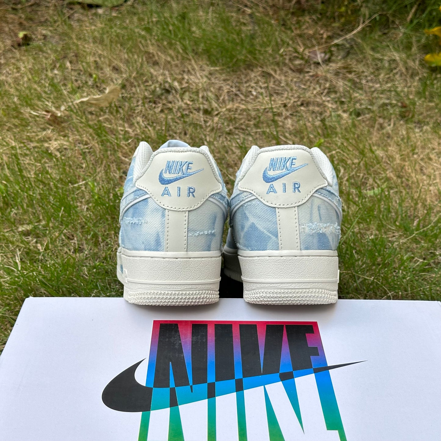 Custom Air Force 1 Blue White Denim Style
