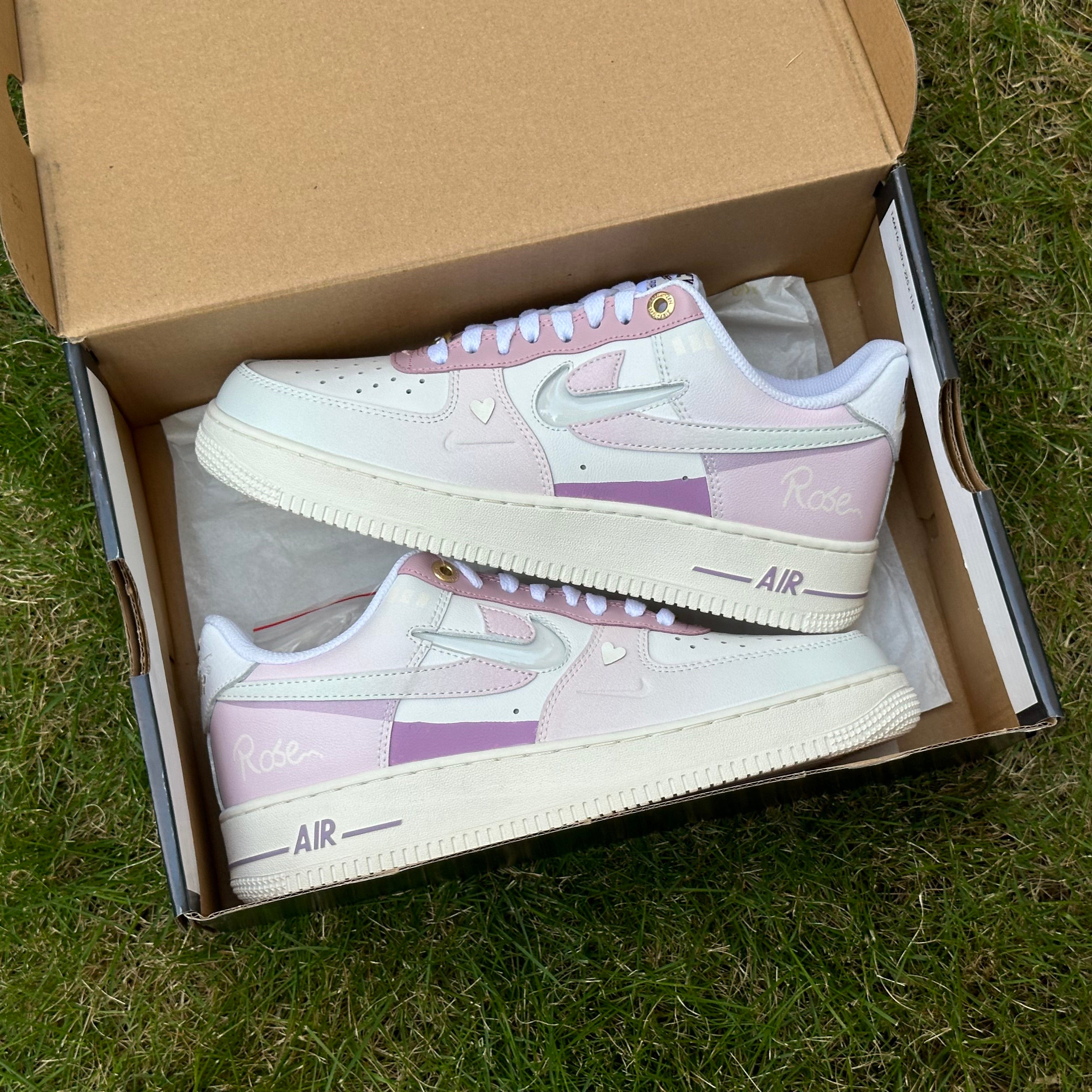 Custom Air Force 1 Pink Double Swoosh