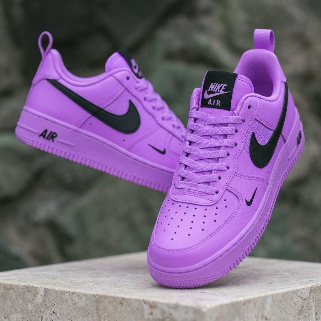 Purple Hand Painted Custom Air Force 1 Sneakers