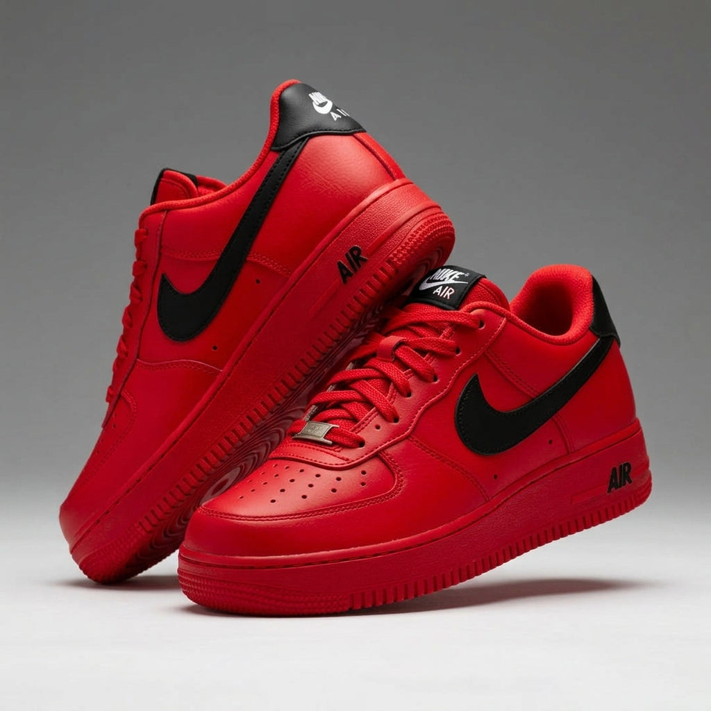 Custom Hand Painted Red Air Force 1 Tiger Sneakers