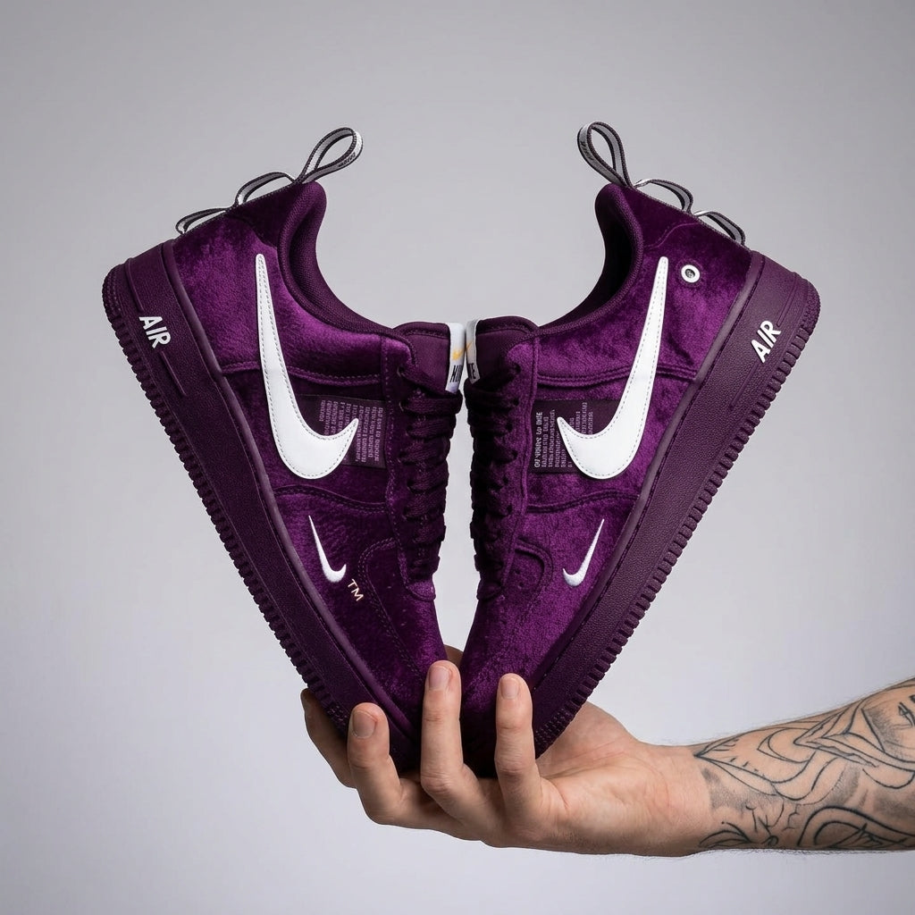 Custom Hand Painted Purple Air Force 1 Sneakers