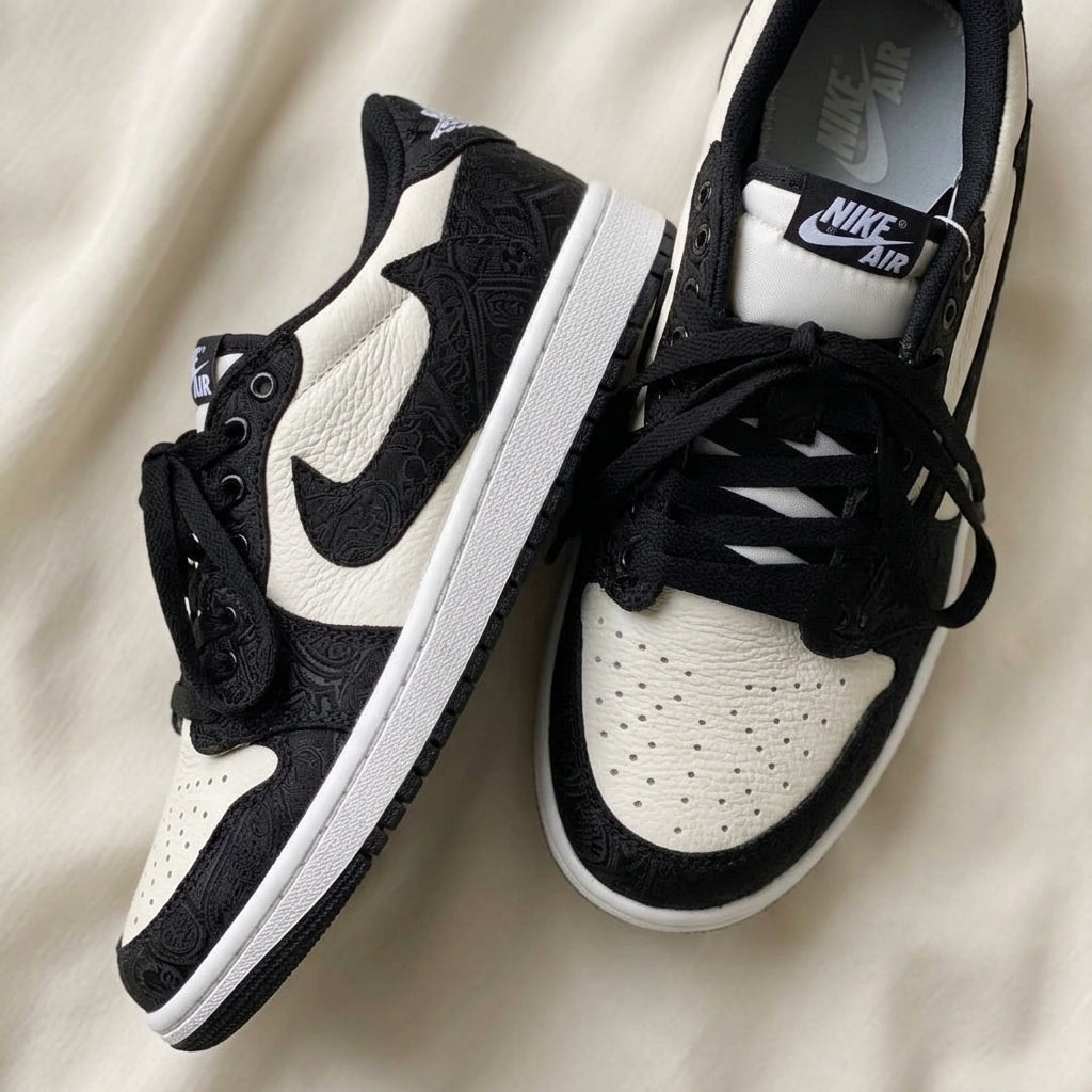 Hand Painted Black & White Custom Air Sneakers