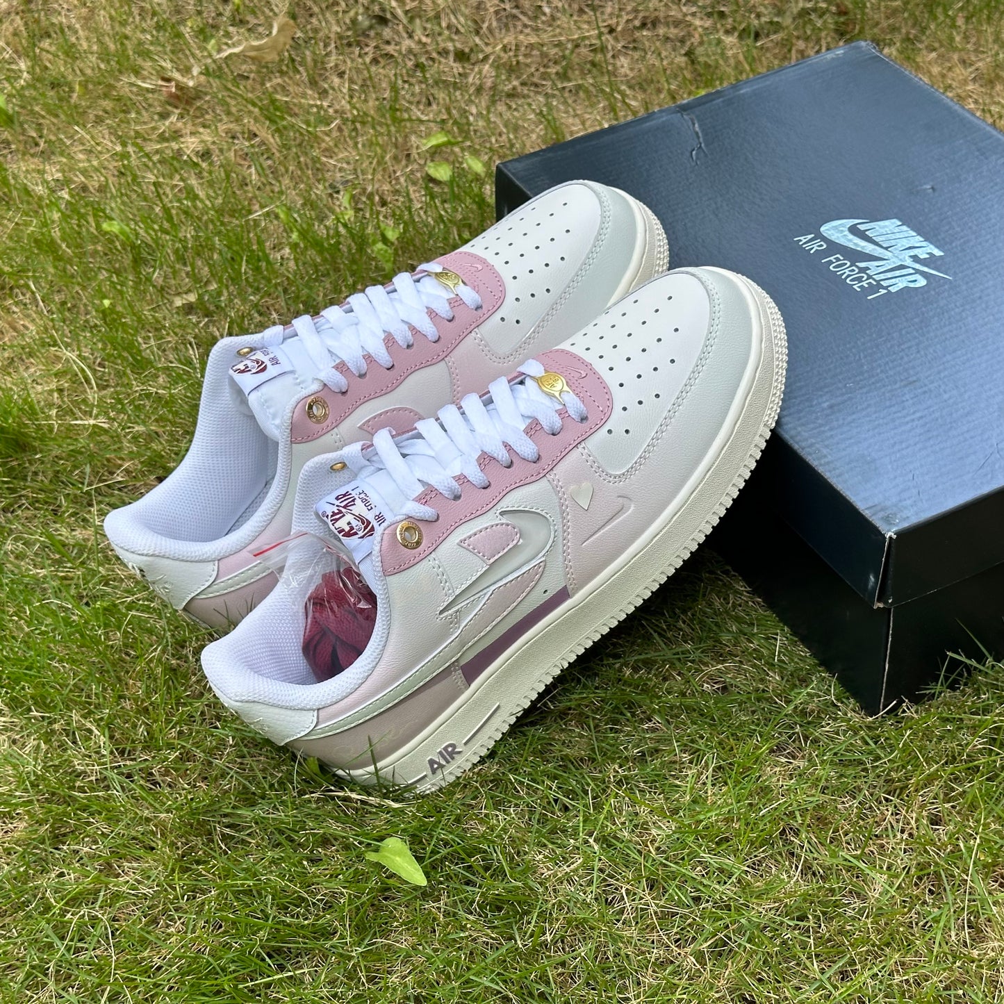 Custom Air Force 1  Pink Double Swoosh