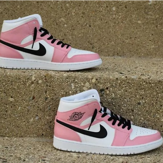 Custom Air Jordan 1 Pink Black White