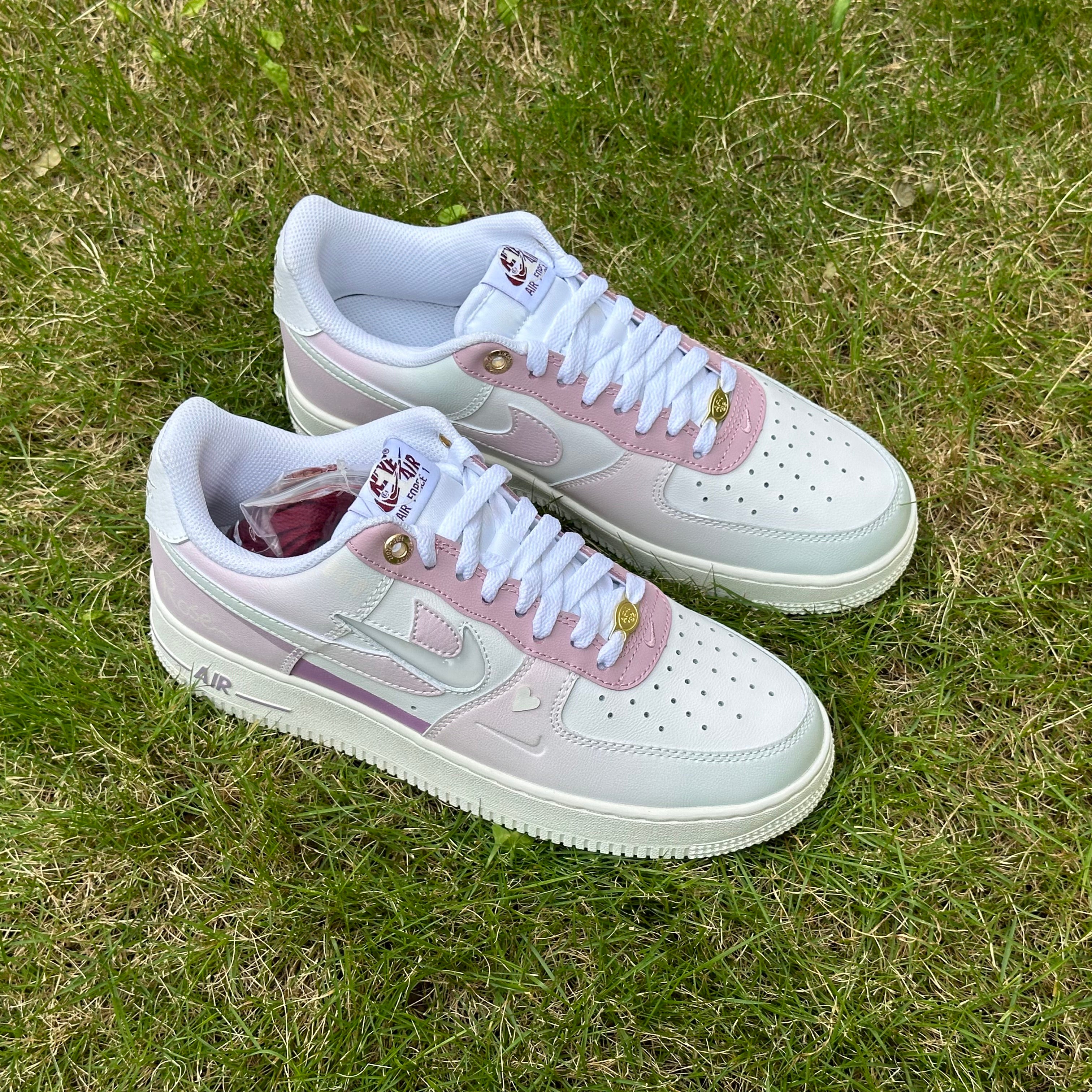 Custom Air Force 1 Pink Double Swoosh