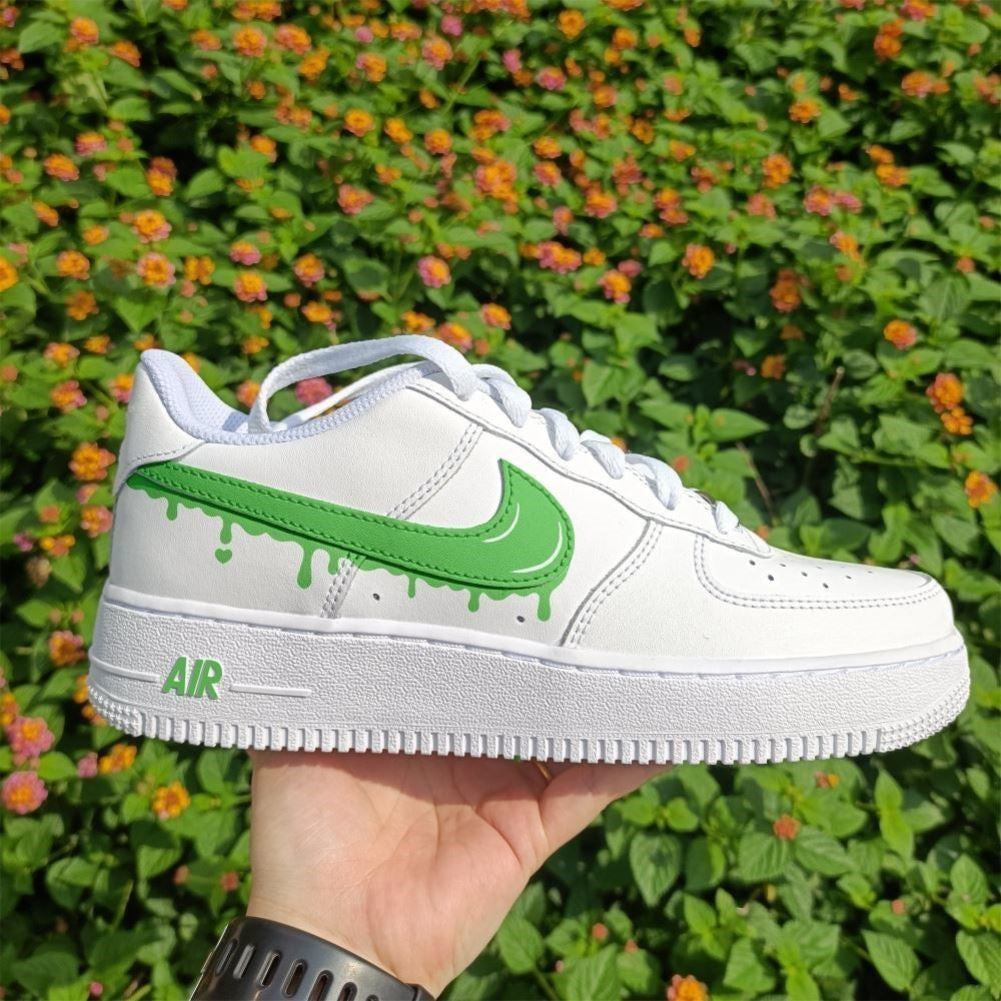 Green Drip Custom Sneakers Air Force 1