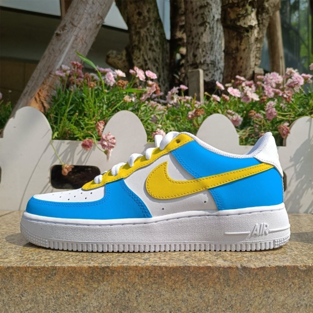Blue Yellow Custom Sneakers Air Force 1