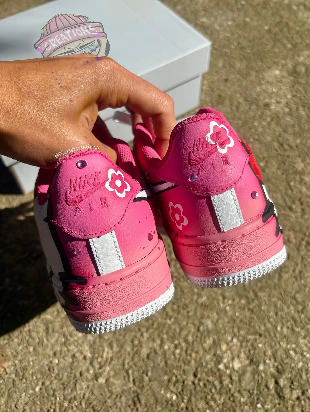 Hand Painted Hello Kitty Pink Custom Air Force 1 Sneakers