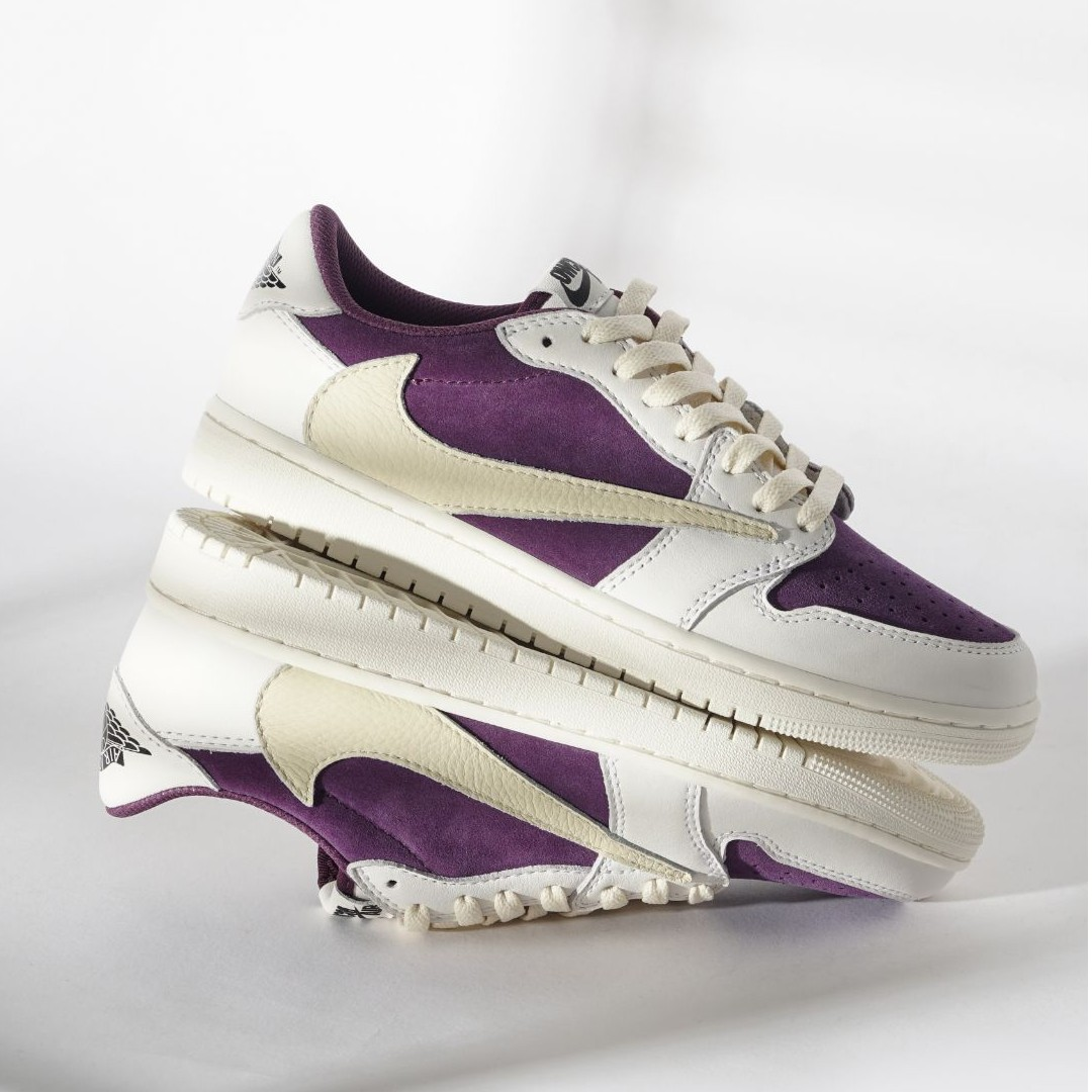 Travis scott jordan 1 purple new arrivals