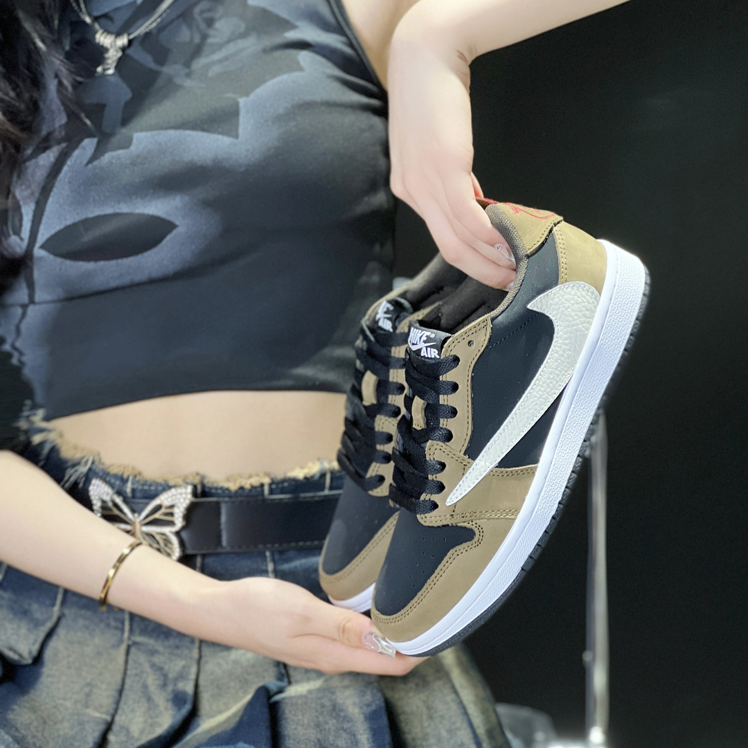 Dark Brown Custom Sneakers Air Jordan 1 Travis Scott