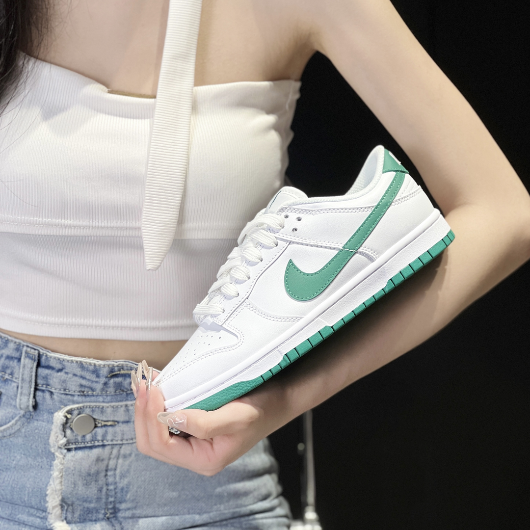 Green White Custom Sneakers Nike Dunk