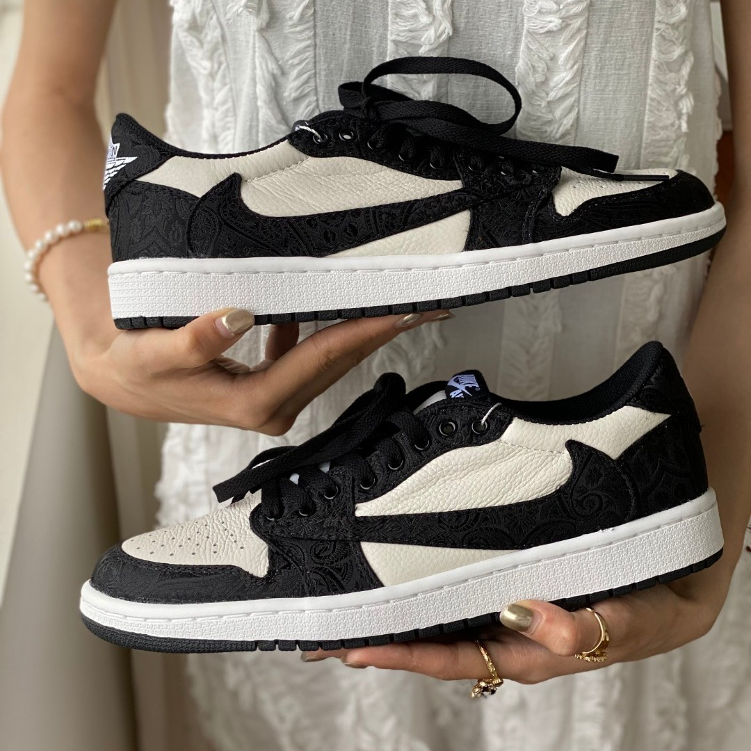 Black Printing Custom Sneakers Air Jordan 1 Travis Scott