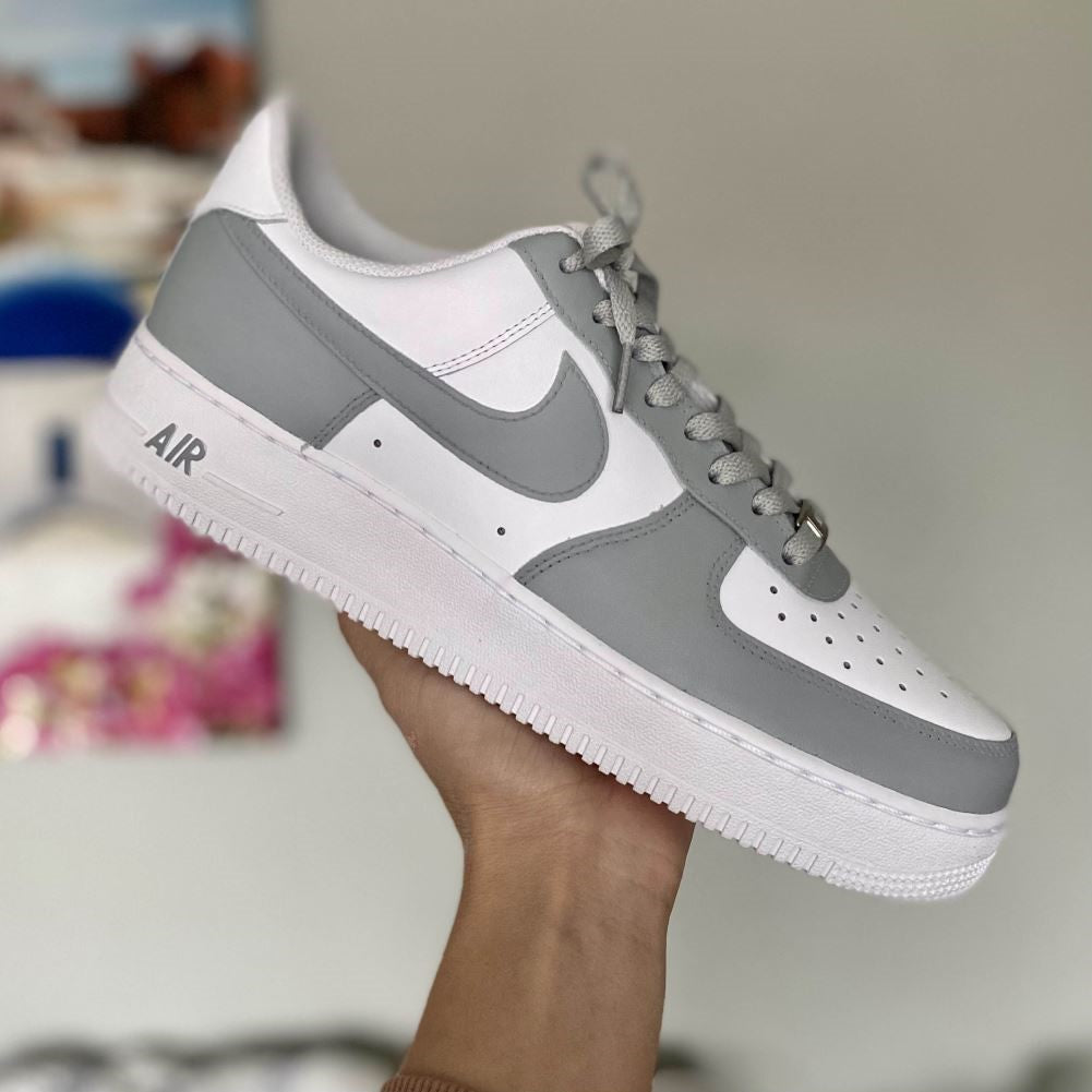 Grey Shoelace Custom Sneakers Air Force 1