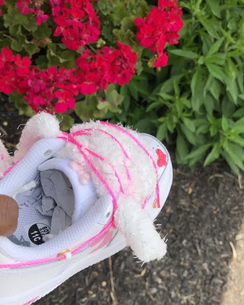 Hand Painted Pink Butterfly Custom Air Force 1 Sneakers