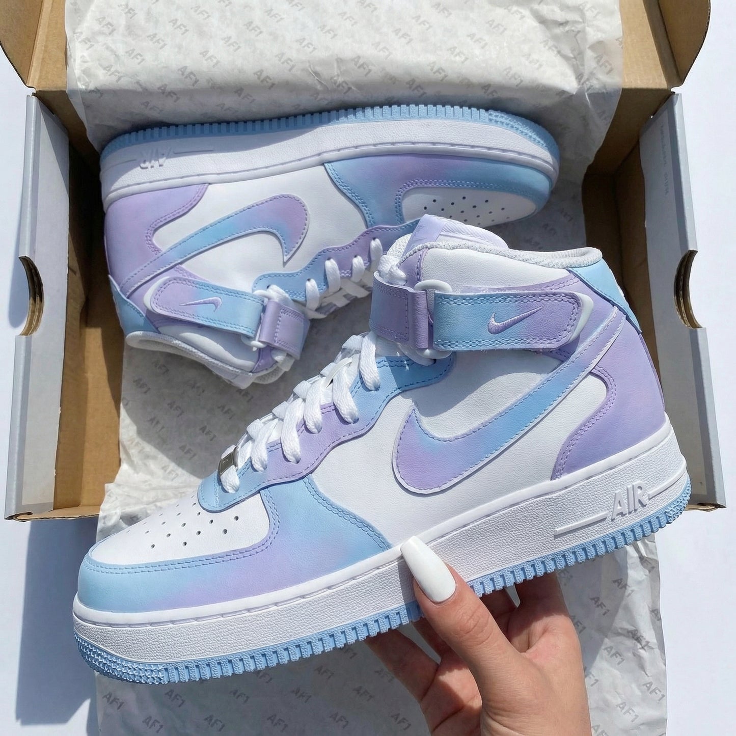 Baby Blue Lavender Custom AF 1s Shoes