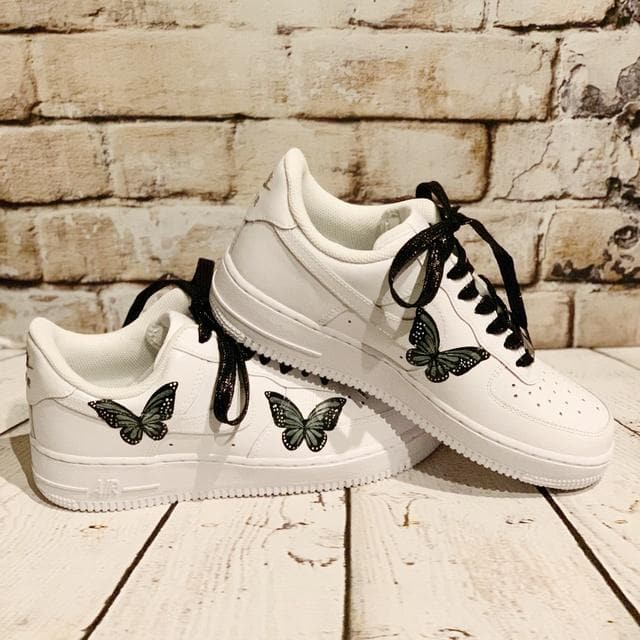 Black Butterfly Custom AF 1s Shoes