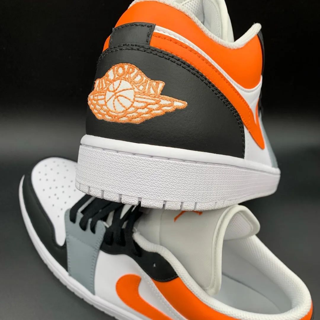 Black Orange White Custom AJ 1s Shoes