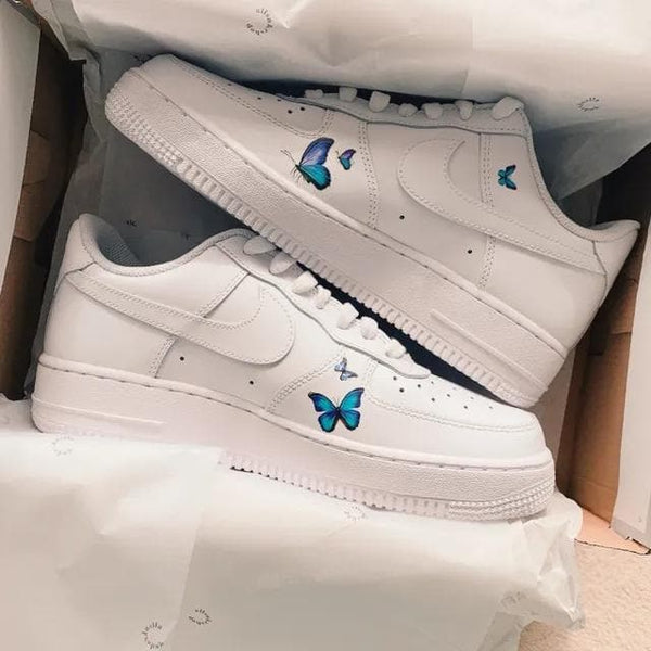 Blue Butterfly Custom Air Force 1 Shoes