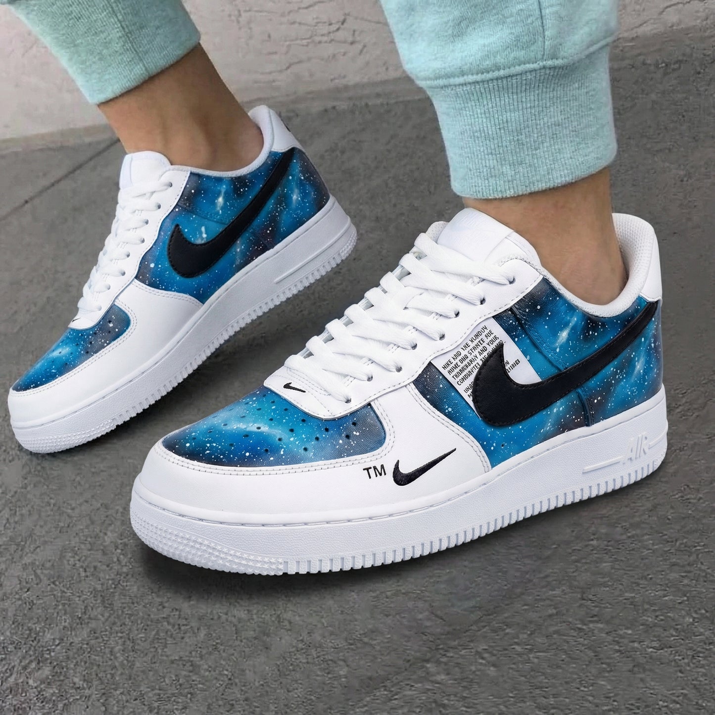 Blue Galaxy Custom AF 1s Shoes