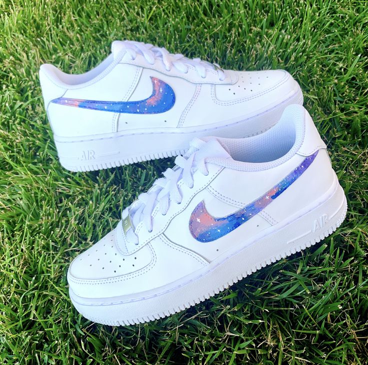 Blue Pink Galaxy Custom Air Force 1 Shoes