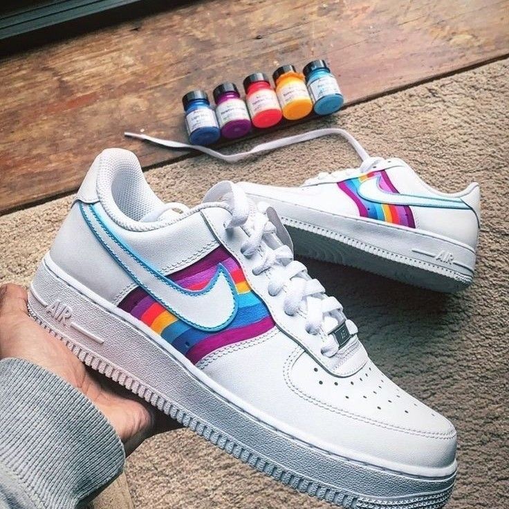 Bold Rainbow Custom AF 1s Shoes