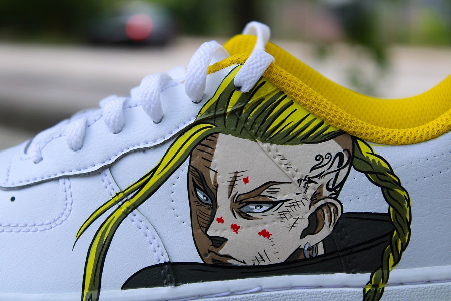 Bright Yellow Anime Character Custom AF 1s Shoes