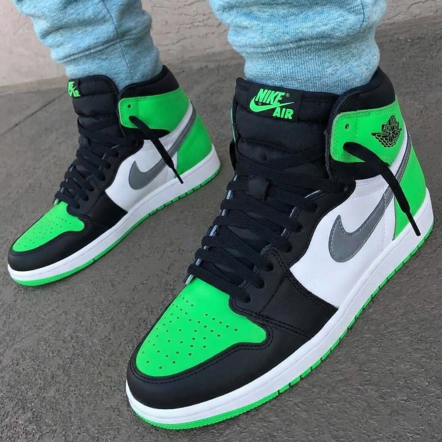 Classic Green Black White Custom AJ 1s Shoes