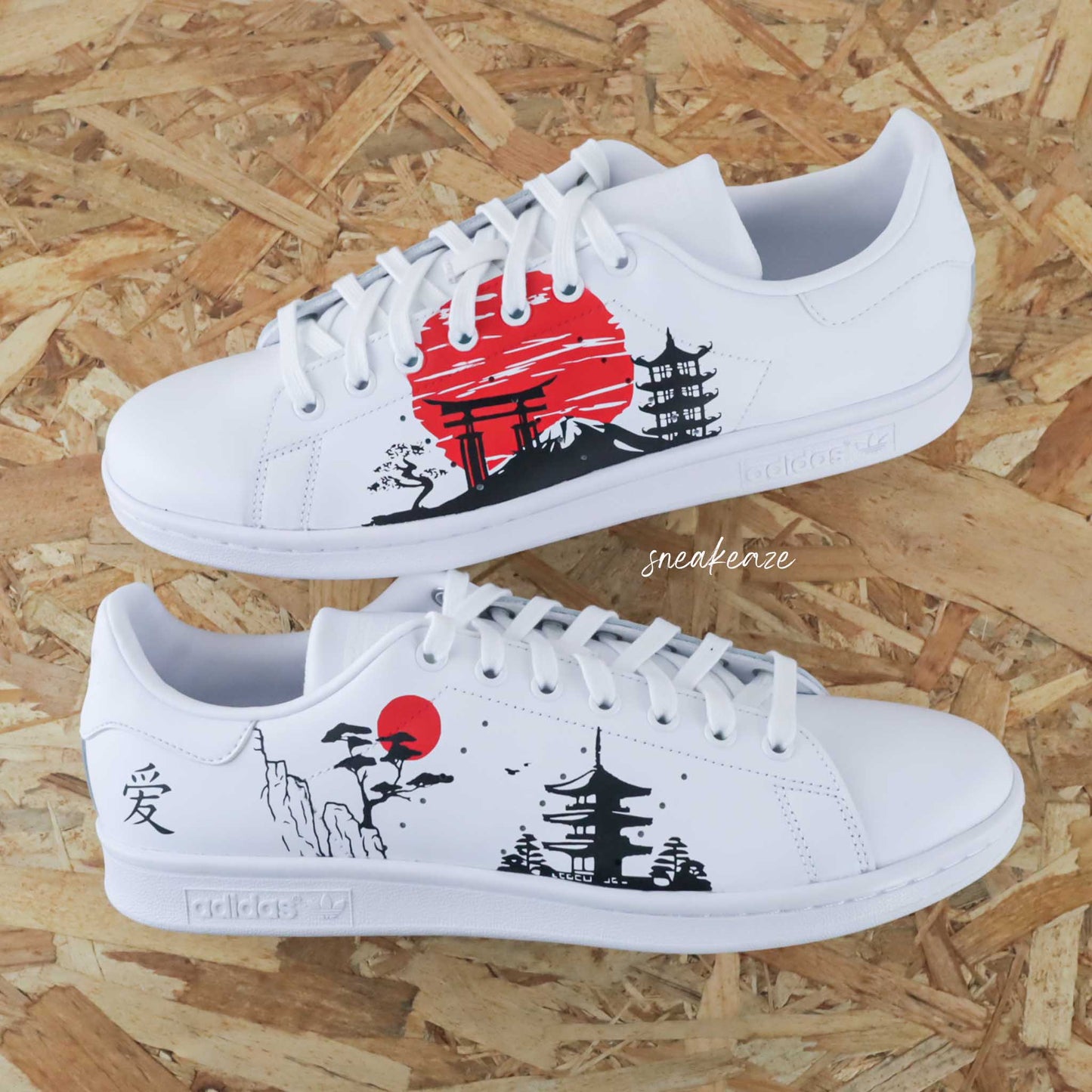 Custom Adidas White Black Red LAndscape Theme