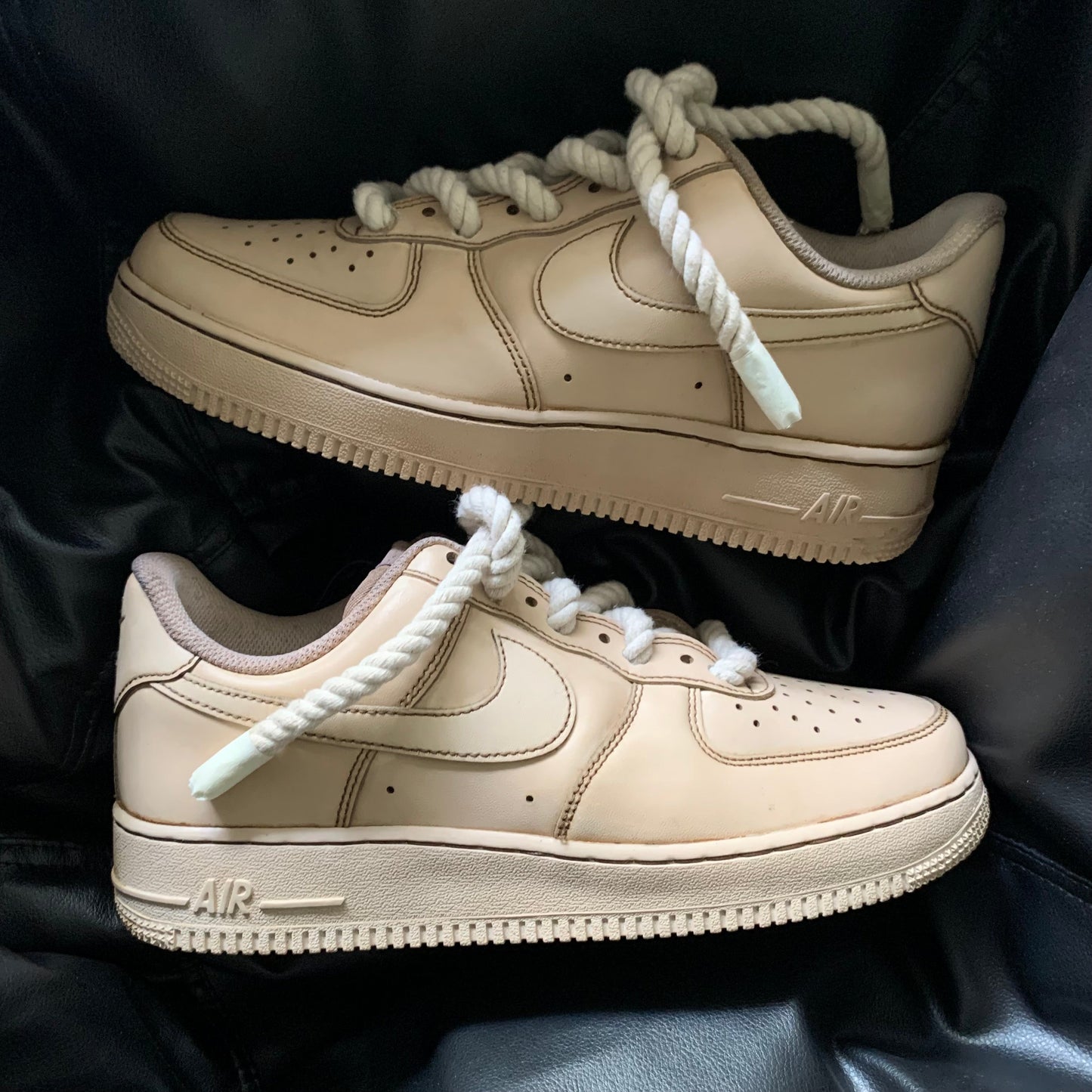 Custom Air Force 1 Beige Rope Laces