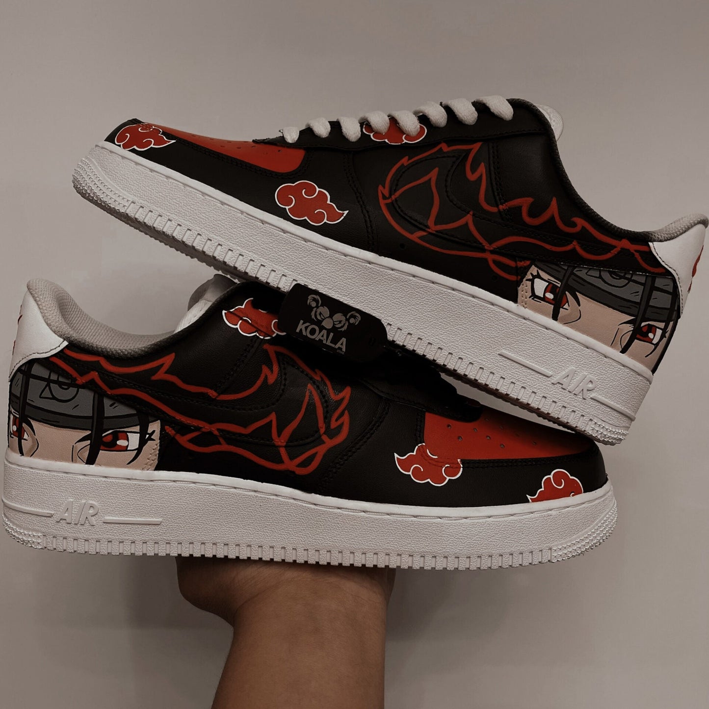 Custom Air Force 1 Black Naruto Patterns Flames
