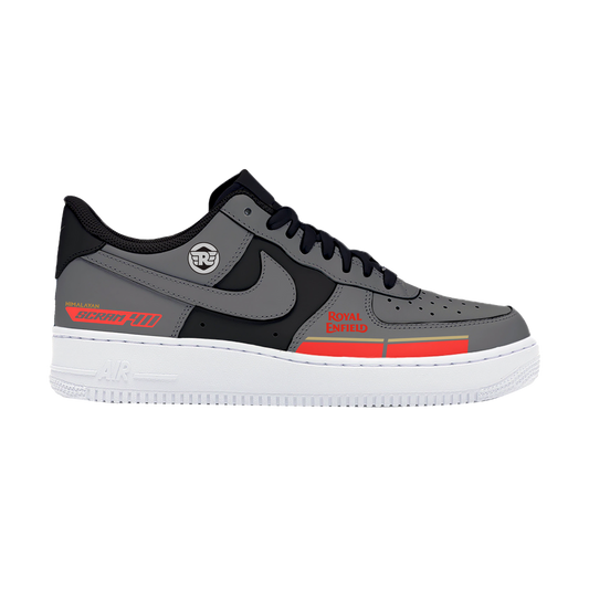Custom Air Force 1 Gray Red Graphics