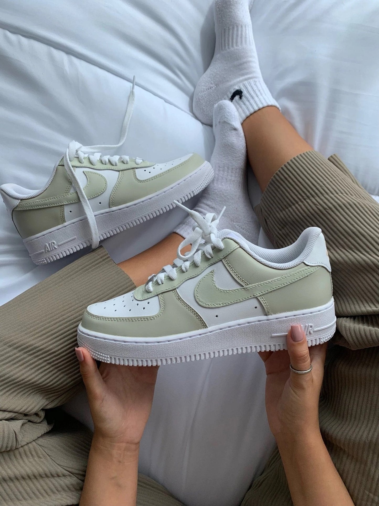 Custom Air Force 1 Light Green And White