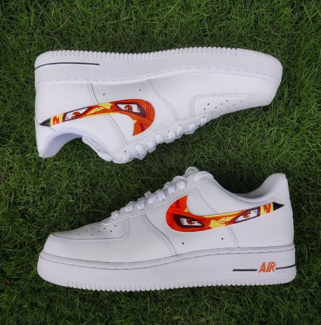 Custom Air Force 1 White Anime Eyes Pattern