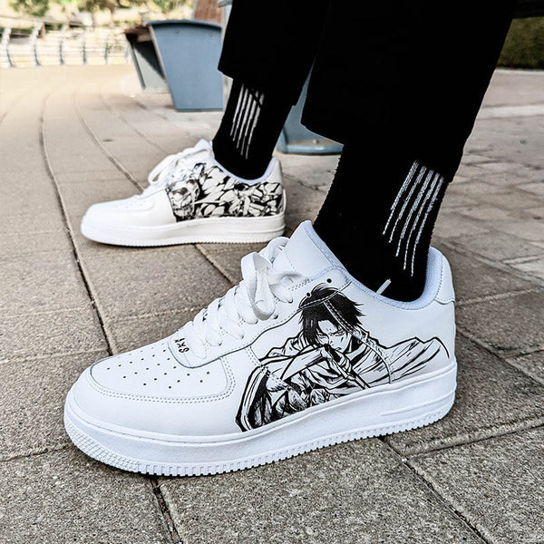 Custom Air Force 1 White Black Anime Pattern