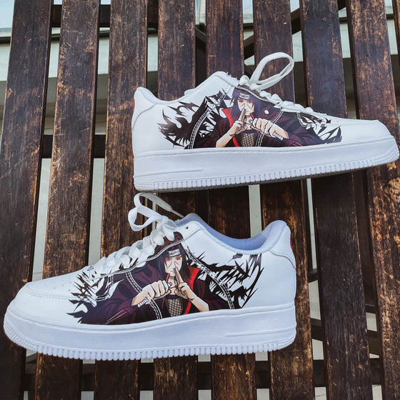 Custom Air Force 1 White Black Naruto Theme