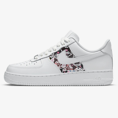 Custom Air Force 1 White Black With Kuromi Cartoon Patterns