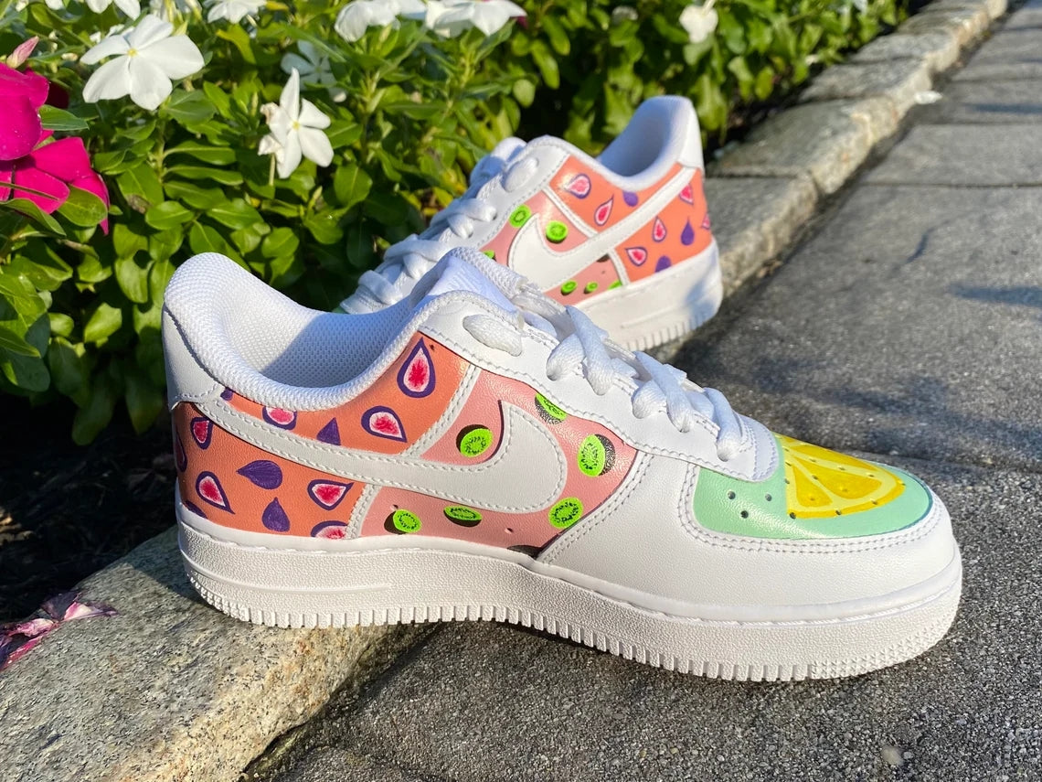 Custom Air Force 1 White Fruit Pattern