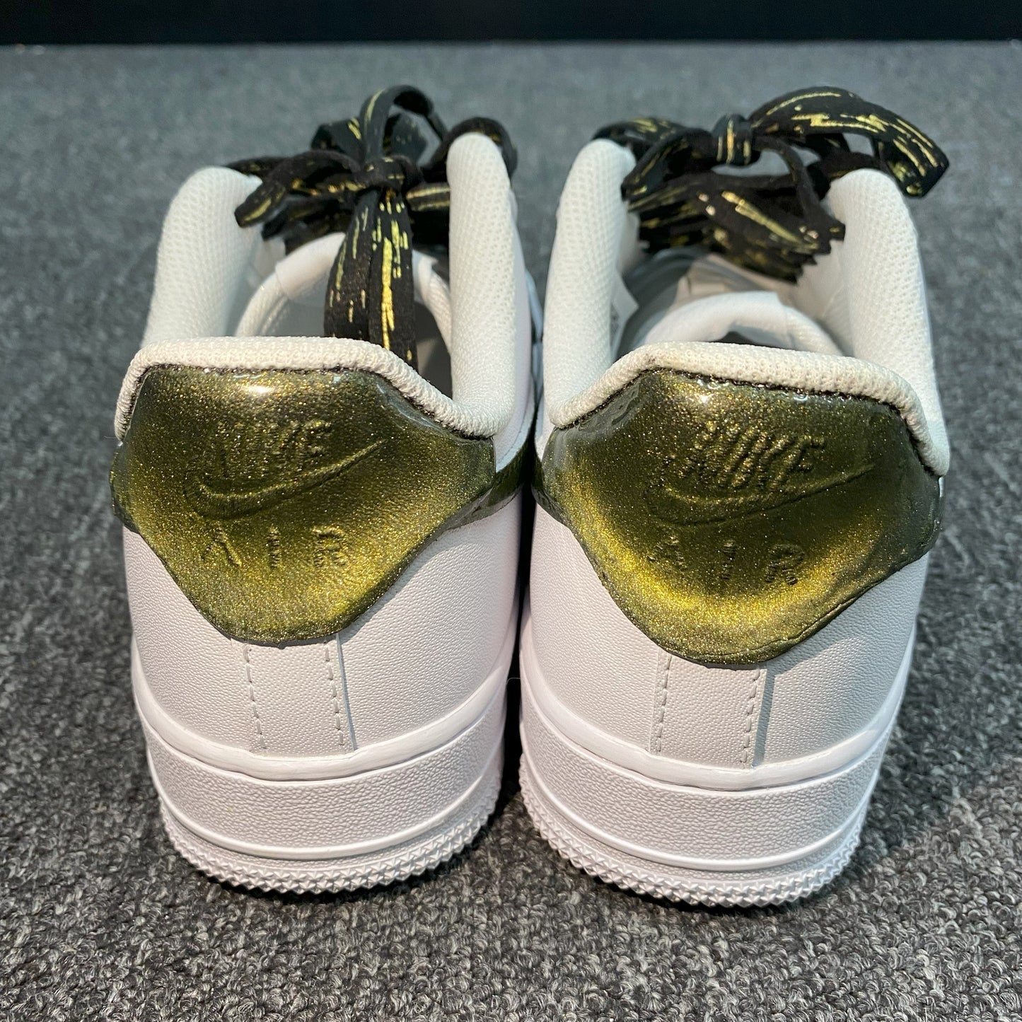 Custom Air Force 1 White Gold Bamboo - pattern
