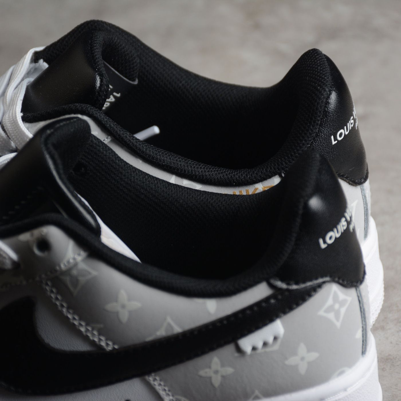Custom Air Force 1 White Grey with LV Logo