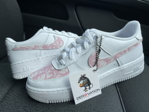 Custom Air Force 1 White Pink Dior Patterns