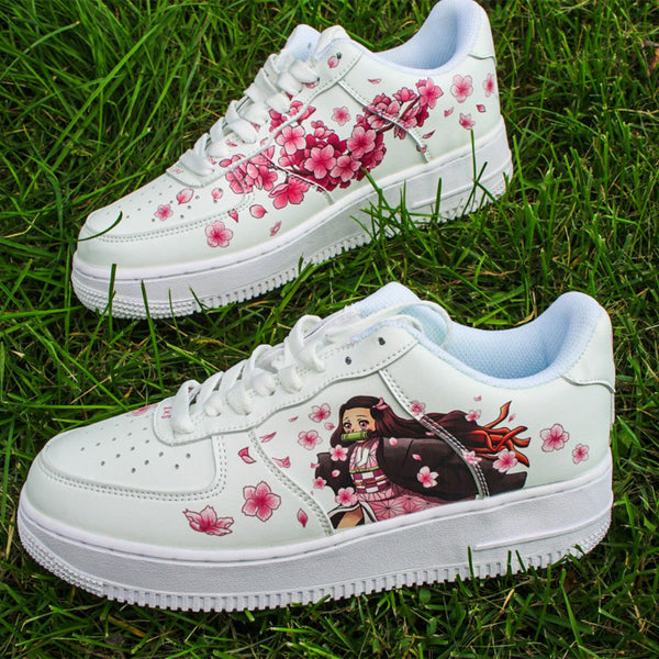 Custom Air Force 1 White Pink Sakura And Anime Character Design