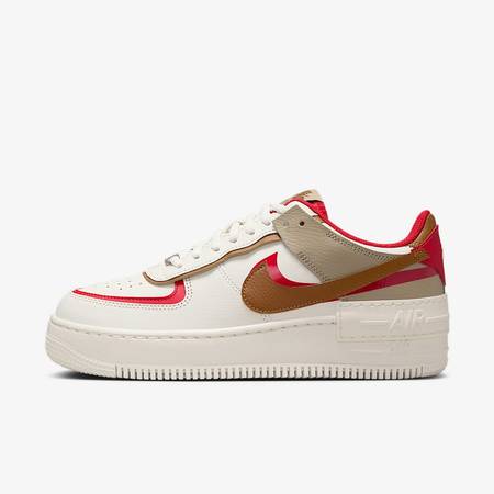 Custom Air Force 1 White Red Brown Shadow