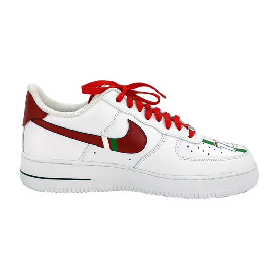 Custom Air Force 1 White Red Green Ferrari Themed