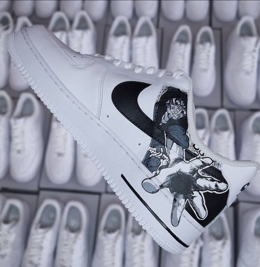 Custom Air Force 1 White Snake And Cartoon Pattern