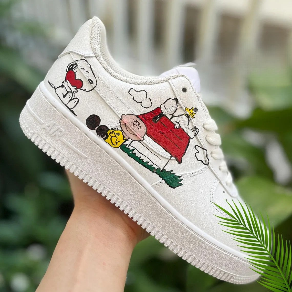 Custom Air Force 1 White Snoopy Cartoon Design