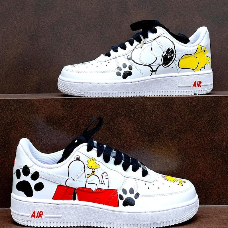 Custom Air Force 1 White Snoopy Cartoon